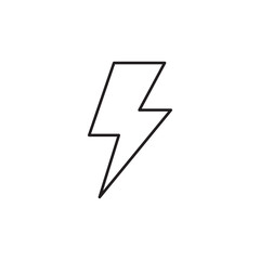 Lightning Bolt Outline Icon for Electricity and Power
