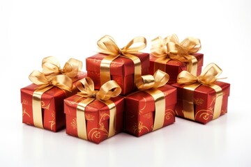 Fototapeta premium Elegant red and gold gifts