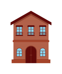 Residential house building vector illustration