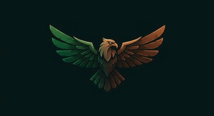 Majestic stylized eagle illustration against dark background displaying power and freedom