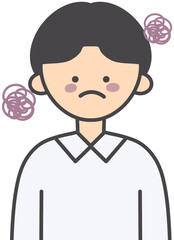 Upset Sad Worried Person Illustration