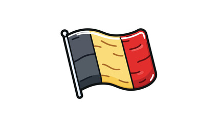 Colorful Belgian National Flag Cartoon Vector Illustration for Designs