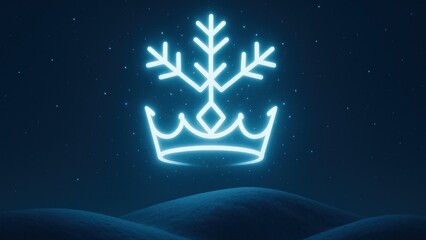 Glowing snowflake crown night wallpaper