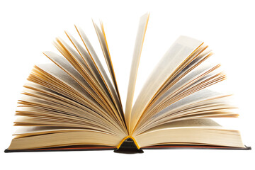 Fototapeta premium Open book with fanned pages on background isolated on a transparent background reading