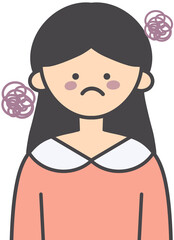 Upset Sad Worried Person Illustration