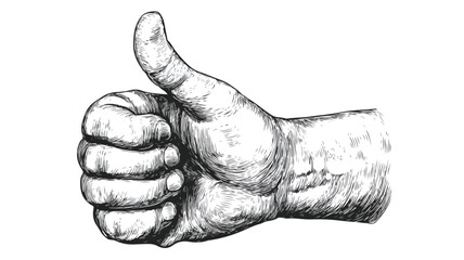 Hand Showing Thumbs-Up Vector Illustration in Carton Style