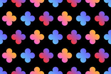 Colorful gradient flower seamless pattern