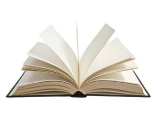 Top-Down View of Open Book on Wooden Table, Close-Up on Pages, isolated transparent background PNG