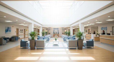 Bright Modern Waiting Area Interior Design in a Medical Center Clinic