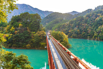 Autumn scenery at Okuoikojo Station in Shizuoka Prefecture