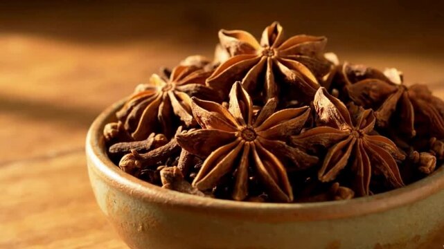 Aromatic star anise and cloves in a bowl, ready to enhance your culinary creations with warm, comforting spices
