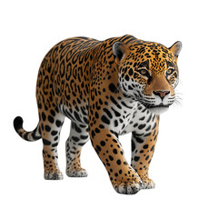 Obraz premium Leopard portrait isolated on white background wild animal nature concept