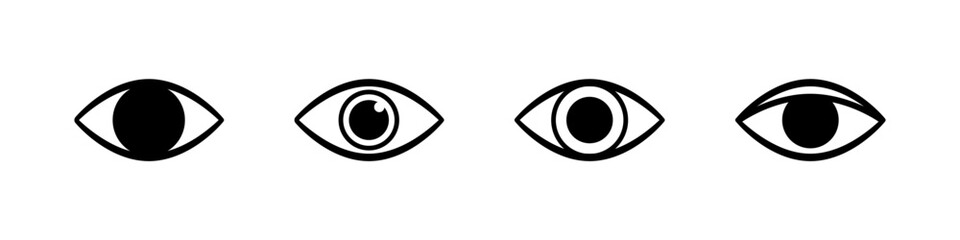 Eye icon. Isolated eye vector set. Vision logo set. Eyeball shape look.