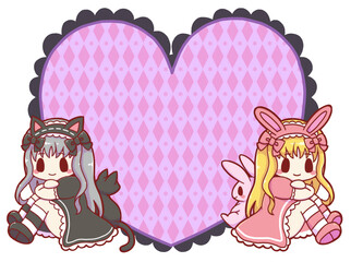 Chibi Lolita Girls Heart Message Board - Gothic Cat Ears & Pink Sweet Bunny Ears