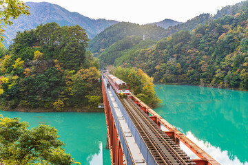 Autumn scenery at Okuoikojo Station in Shizuoka Prefecture