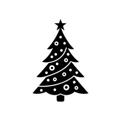 a black christmas tree decorated with ornaments 