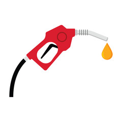 Fuel pump nozzle sign. Gasoline, gas station flat vector design on white background