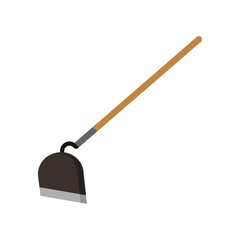 Garden hoe flat vector illustration isolated on white background