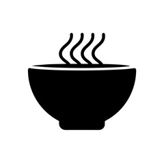 ramen noodle soup silhouette black vector icon style