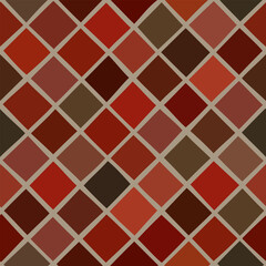 Obraz premium Rustic folk seamless patchwork pattern with large colorful squares and diagonal grid