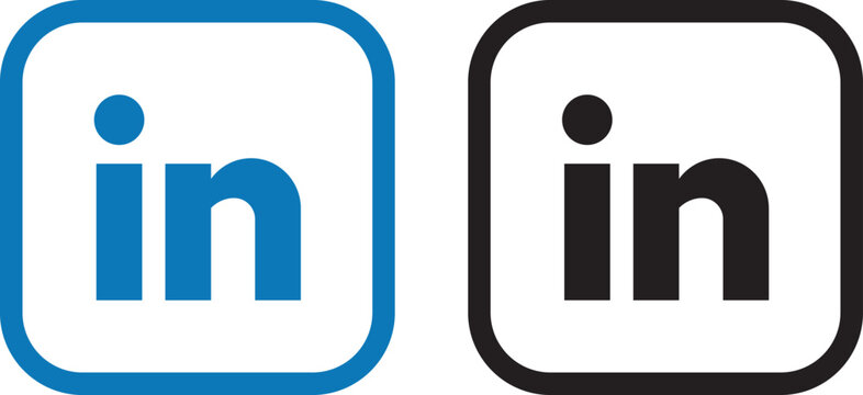 linkedin logo icons set. linkedin logo transparent png. linkedin icon vector.