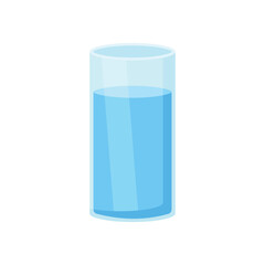 Glass of water. Flat vector design of glass filled with water isolated on white background.eps
