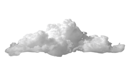 Fluffy White Cloud Isolated on Black Background Perfect for Compositing and Sky Replacement Projects and Design Overlays