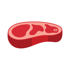 Steak meat flat vector illustration isolated on white background