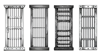 Professional Four Isolated Prison Bars Set Design