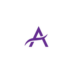 Elegant letter A logo design for modern business and branding, professional and stylish corporate identity, vibrant violet color on white background