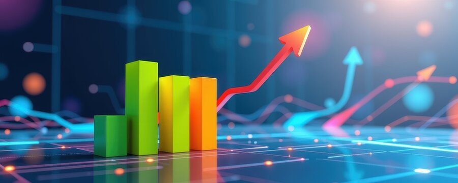 Business Growth Infographic Corporate Development in the Industry's Background Modern Digital Environment