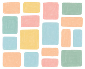 Fototapeta premium Pastel Rectangles Arranged in a Grid Pattern with a Textured Surface graphic design isolated on a transparent background