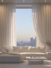 Modern Minimalist Living Room with Large Window