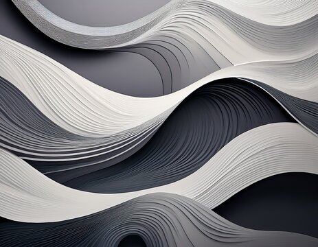 abstract grey and white curvilinear geometric art - Powered by Adobe
