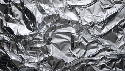 silver crumpled foil texture on flat surface