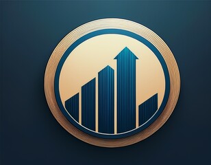 this logo design incorporates a growth arrow and bars within a circular shape conveying positive progress a clean and simple logo incorporating negative space for a digital marketing company