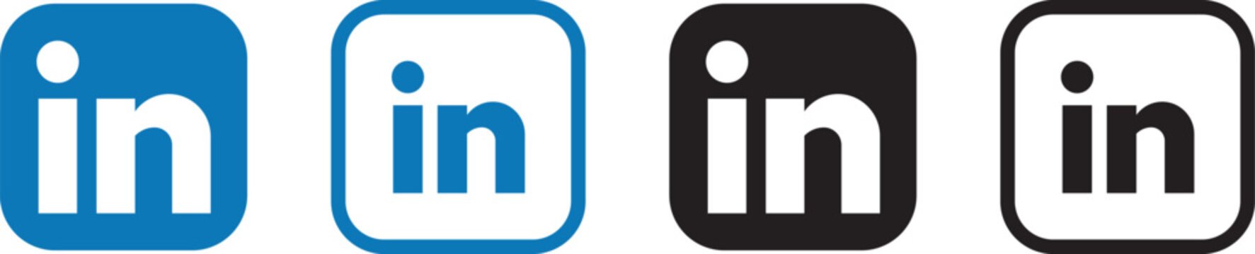 linkedin logo icons set. linkedin logo transparent png. linkedin icon vector.