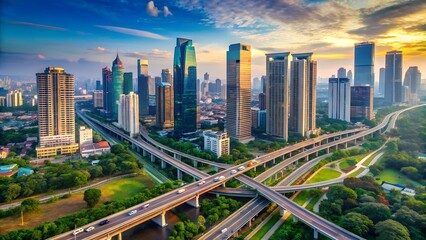 Obraz premium Jakarta, Indonesia Skyline and Landmarks – Monas, Mosques, Cathedrals, and Cityscapes, Authentic Jakarta Indonesia Collection