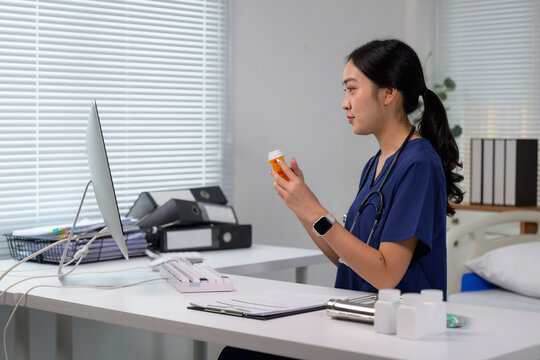 Female doctor giving online medical consultation via telemedicine