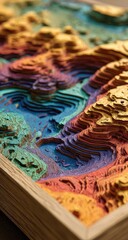 Obraz premium Detailed layered wood relief map