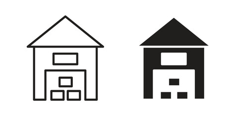 Warehouse icons simple vector set. logo sign symbol set