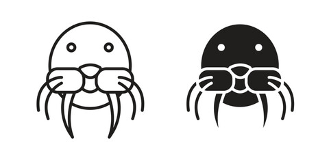 Walrus icons simple vector set. logo sign symbol set