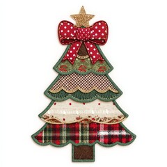 Whimsical Patchwork Christmas Tree Design