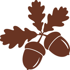 Scalable vector illustration of acorns and oak leaves for nature themed designs
