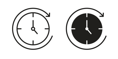 Wait time icons simple vector set. logo sign symbol set