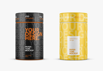 Textured Paper Tube packaging Mockup