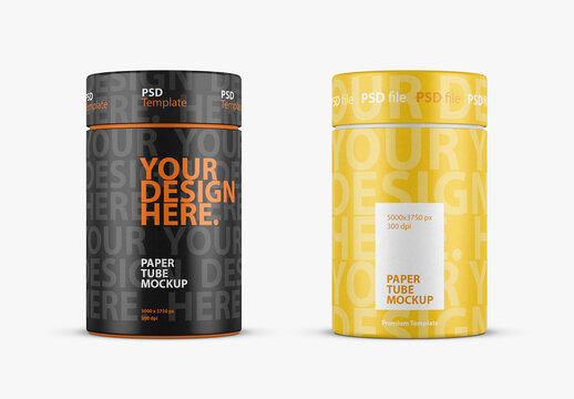 Textured Paper Tube packaging Mockup