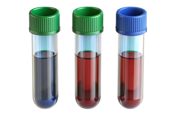 Laboratory Blood Sample Tubes for Medical Analysis Research and Scientific Testing for Diagnosis with Colored Caps
