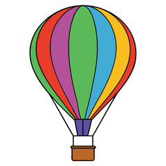 Naklejka premium Colorful hot air balloon, ready for adventure