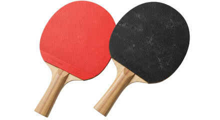 Red and black table tennis rackets for leisure isolated PNG with Transparent Background